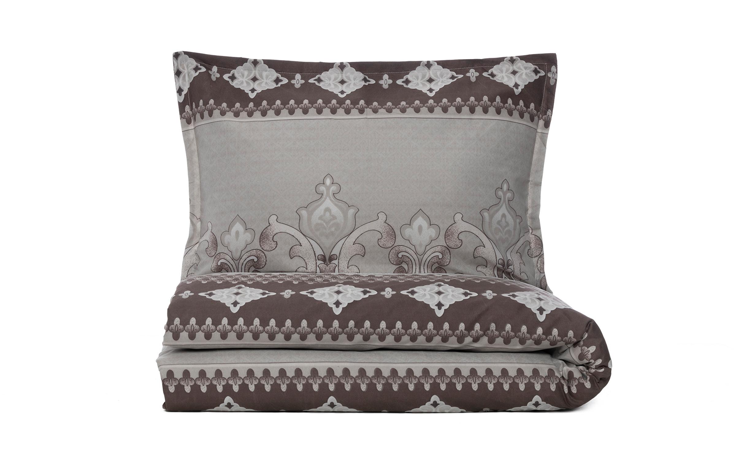 3 piese 200/220 cm; Microfibra Lenjerie de pat 02431, maro  1